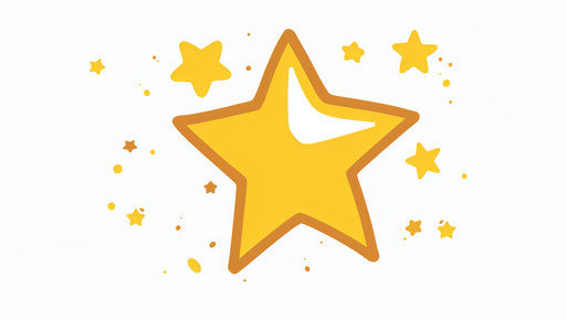 Yellow star clipart with multiple filter effect