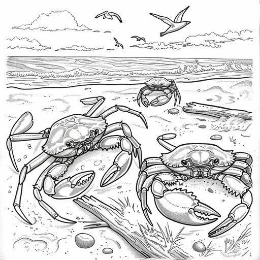 Crab race on the beach