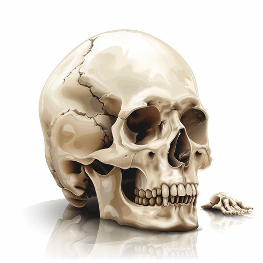 Realistic death illustration with flat white background