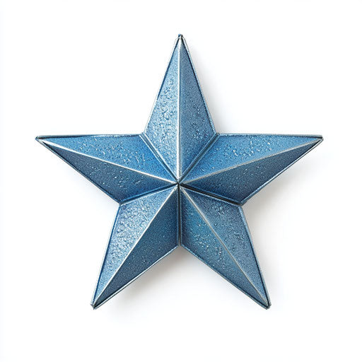 Realistic 3D star on flat white background