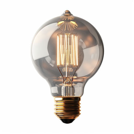 Realistic lightbulb clipart on white background