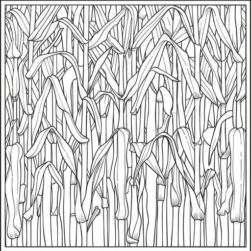 Corn plants growing in neat rows