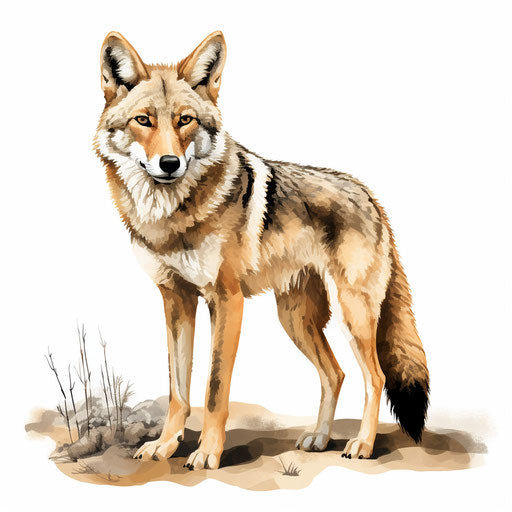 Coyote clipart in the style of Chiaroscuro Art
