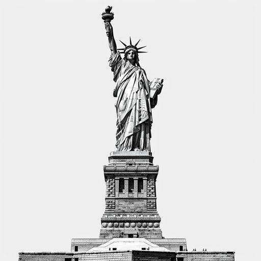 Realistic Statue of Liberty clipart on white background