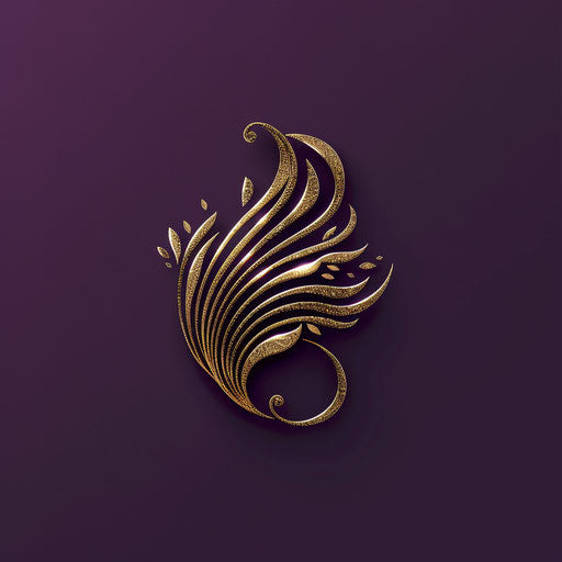 Luxury salon logo with gold detailing and a deep purple background