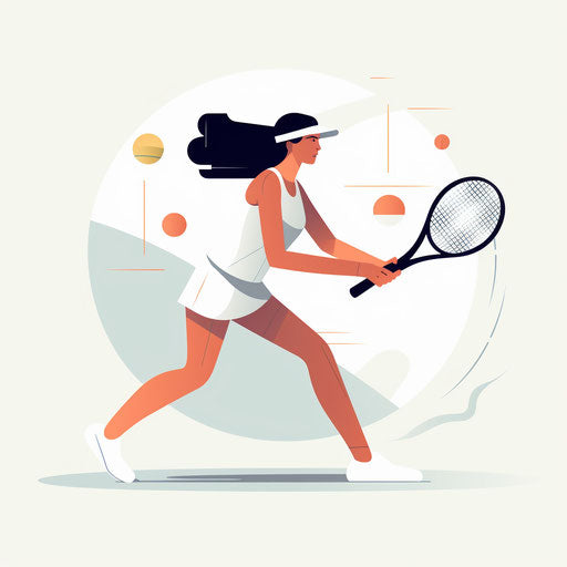 Minimalist tennis clipart on white background
