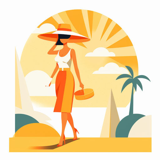 Minimalist sunny day illustration on white background