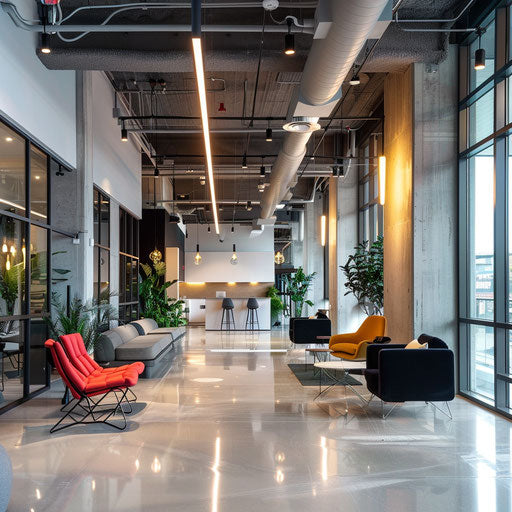 Modern tech hub with developers collaborating on cutting-edge projects, high-tech ambiance