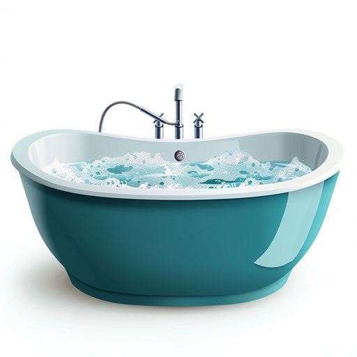 Realistic tub clipart on a flat white background, high contrast and soft shadows