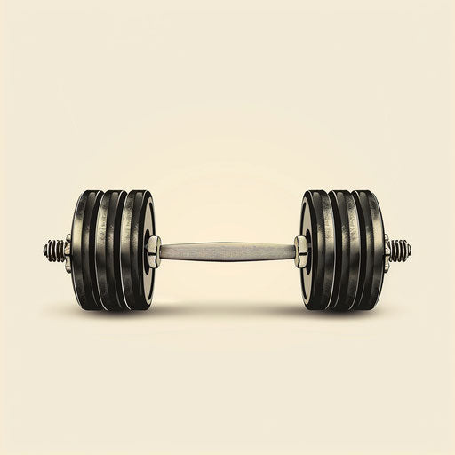Elegant barbell on cream background