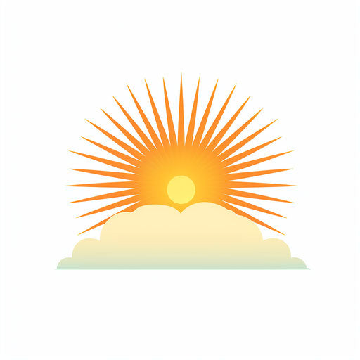 Sun rays clipart in a minimalist style, on a white background