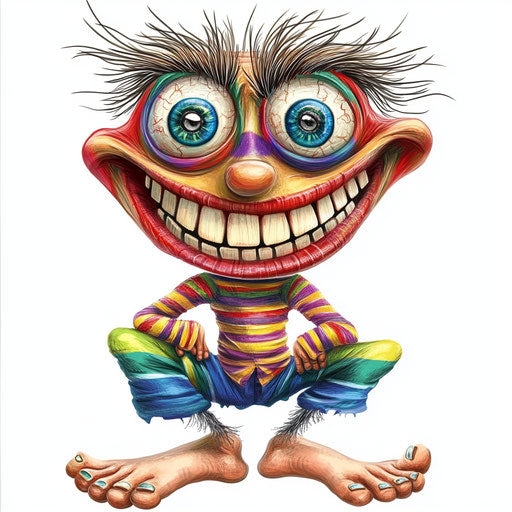 Humorous caricature of a shirt with human characteristics exaggerated