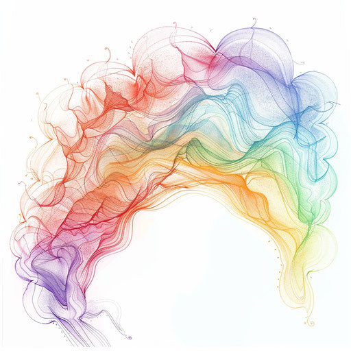 Elegant and delicate rainbow tattoo sketch