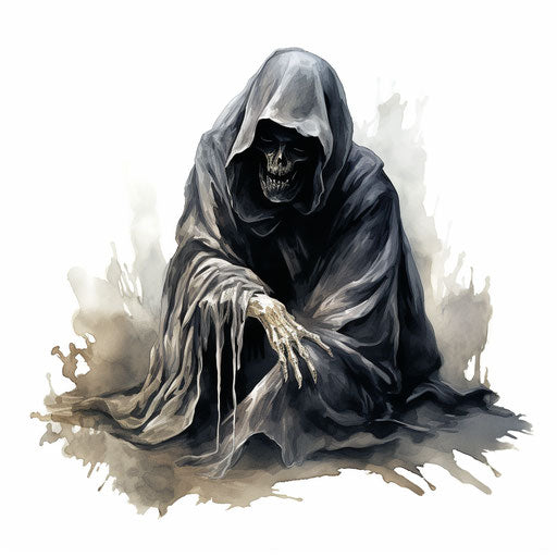 Illustration of death in the style of Oil painting