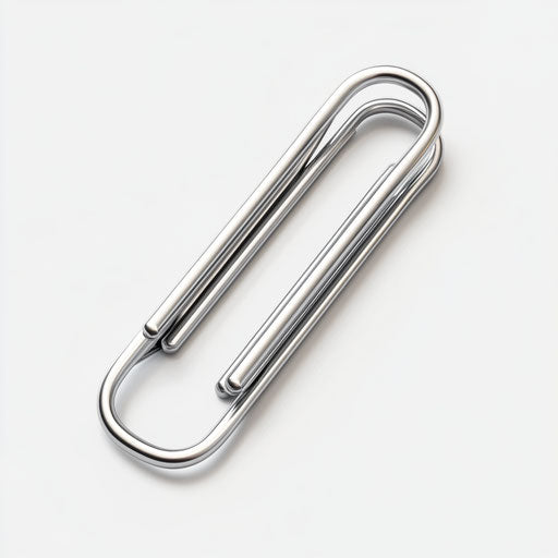 3D paper clip on white background, isolated clipart