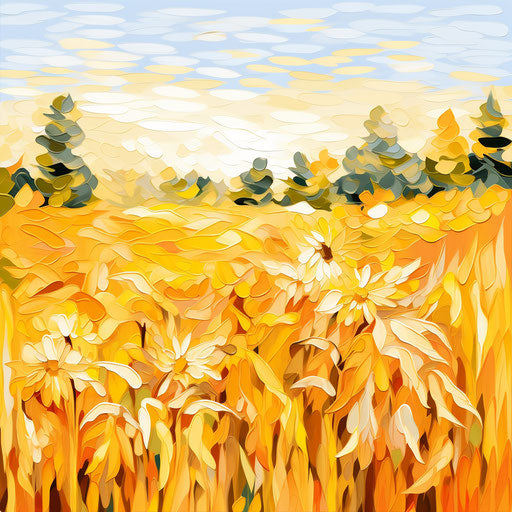 Clipart in the Impressionistic Art Style on White Background