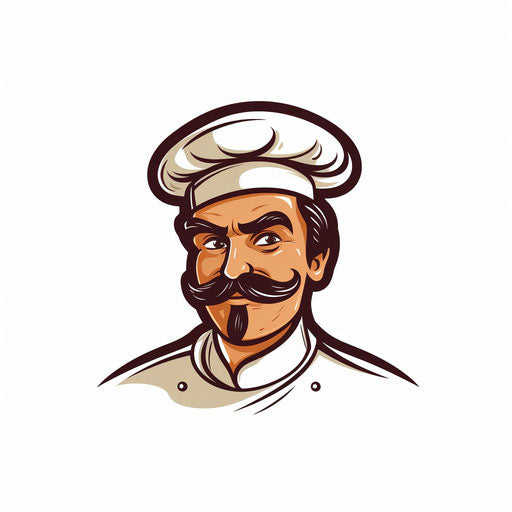 Minimalist style chef illustration on white background