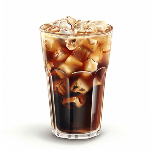 Realistic iced coffee clipart on a flat white background