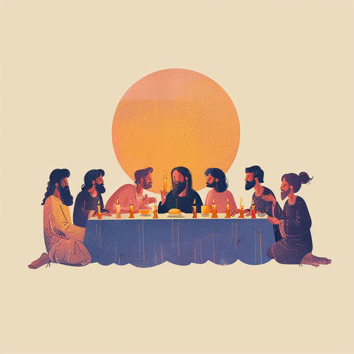 Warm clipart Last Supper with inviting textures