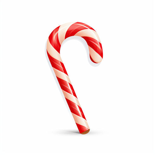 Minimalist candy cane clipart on white background