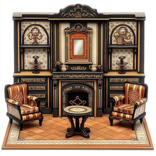 Mini Dollhouse Furniture in photo realistic clipart