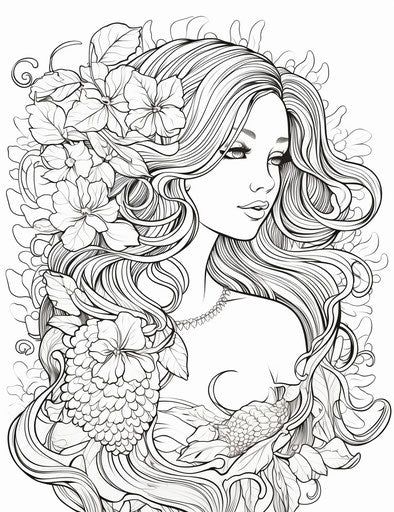 Free kids coloring pages free mermaid coloring pages