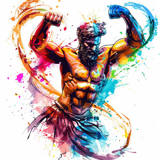 Tattoo sketch of Hercules's victorious dance