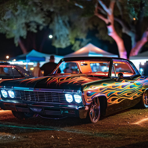 1967 Chevy Bel Air with ghost flames paint job