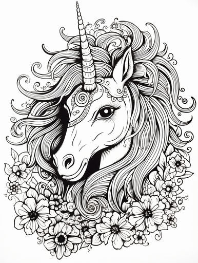 Charming little fairy unicorn coloring pages