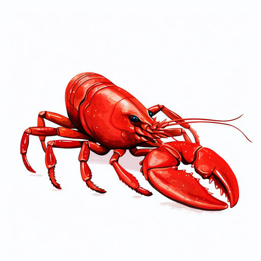 Minimalist style crawfish clipart on white background