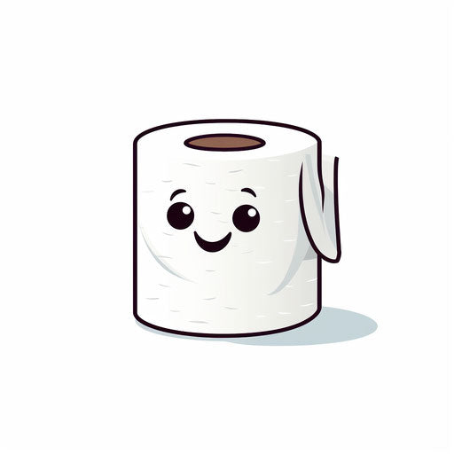 Toilet paper clipart in Minimalist style on white background
