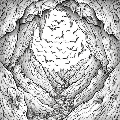 Bat Cave with Many Roosting Bats