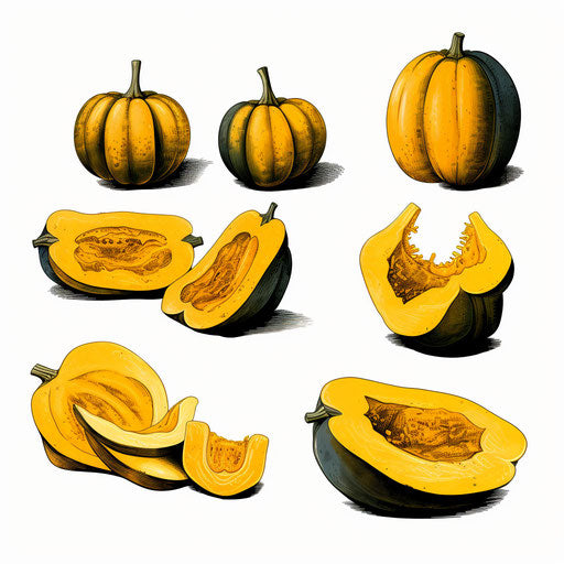Squash illustration in the style of Chiaroscuro Art