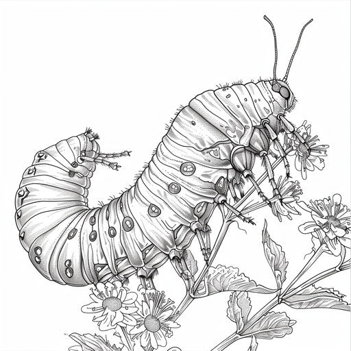 Caterpillar transforming into chrysalis