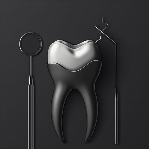 Dentist in realistic style on dark charcoal background