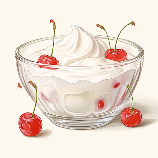 Yogurt clipart in the style of Oil painting, on a white background
