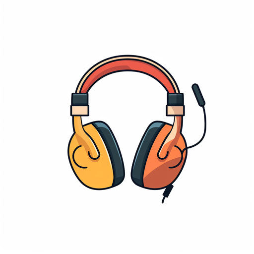 Minimalist style headset on white background