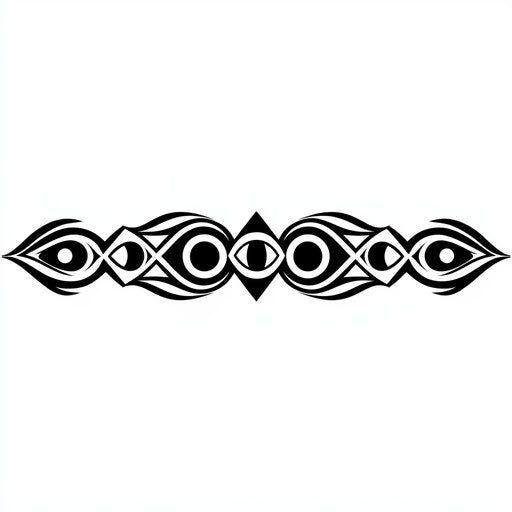 Tribal armband tattoo with circles and angular lines