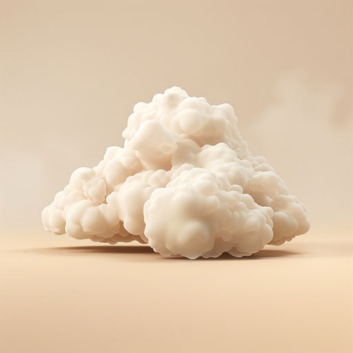Realistic cloud on beige background, rustic allure