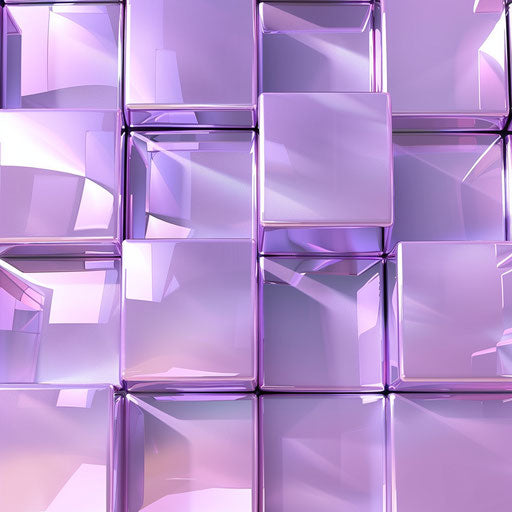 Realistic cube clipart on soft lavender flat background
