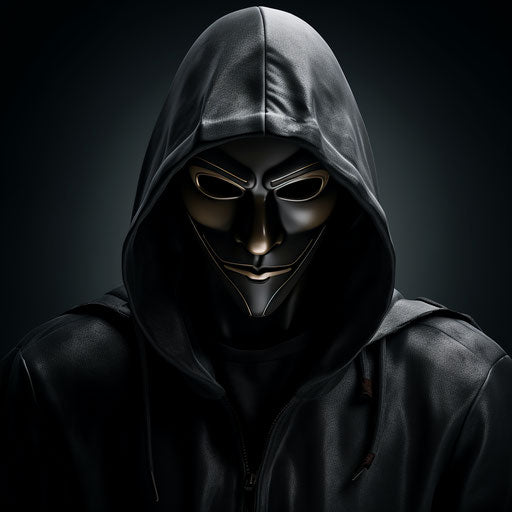 Black anonymous mask for a WhatsApp profile picture 1:1