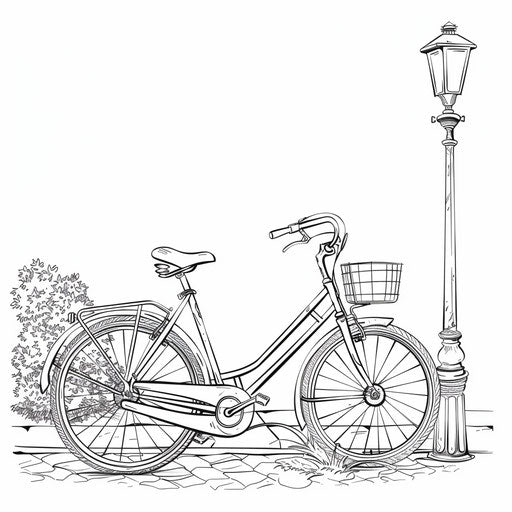 Bike silhouette by lamppost