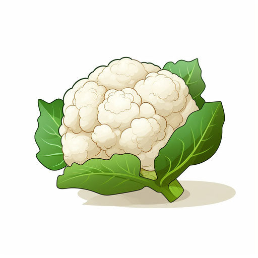 Minimalist cauliflower illustration on white background