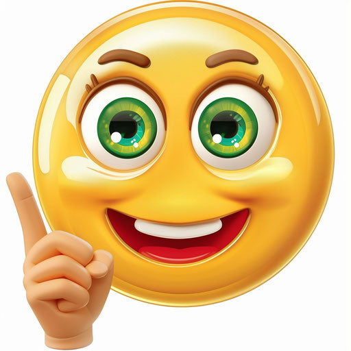 Yellow girl smiley emoji with hand raised in 'O'