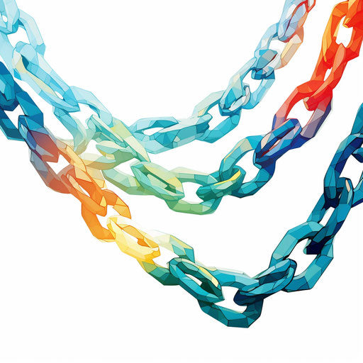 Chain clipart in the style of Impressionistic Art, on a white background