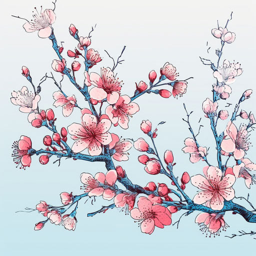 Cherry blossom branch, romantic Vietnamese style