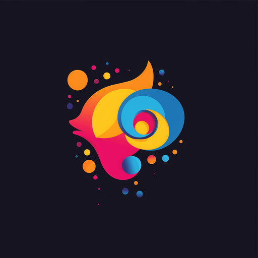 Playful and colorful logo with fun shapes
