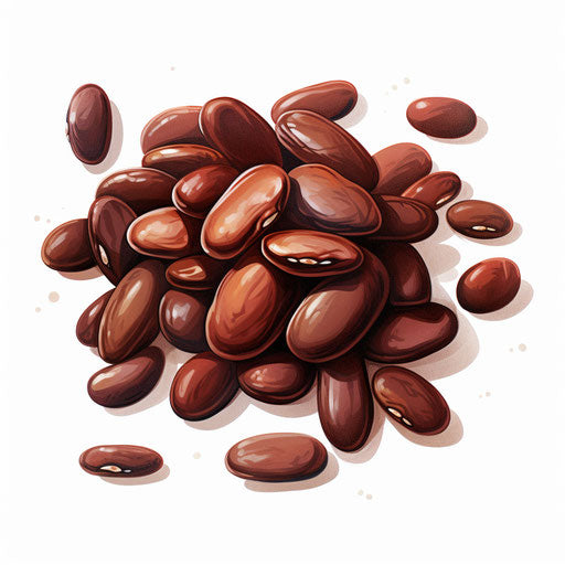 Beans illustration in the style of Chiaroscuro Art, on white background