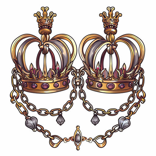 Romantic tattoo sketch of royal crowns