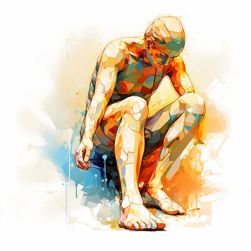 Impressionistic Art style knee clipart on white background